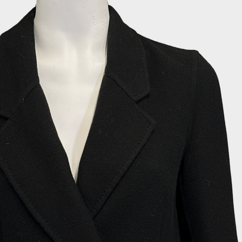BURBERRY women's black cashmere double-breasted wool coat