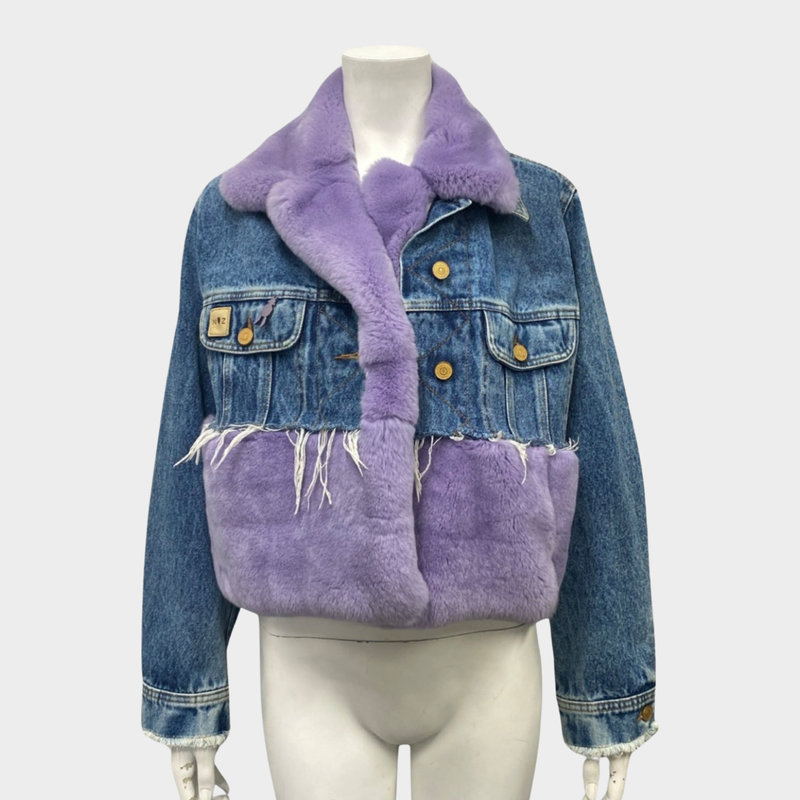 Natasha Zinko women's blue denim jacket with fur