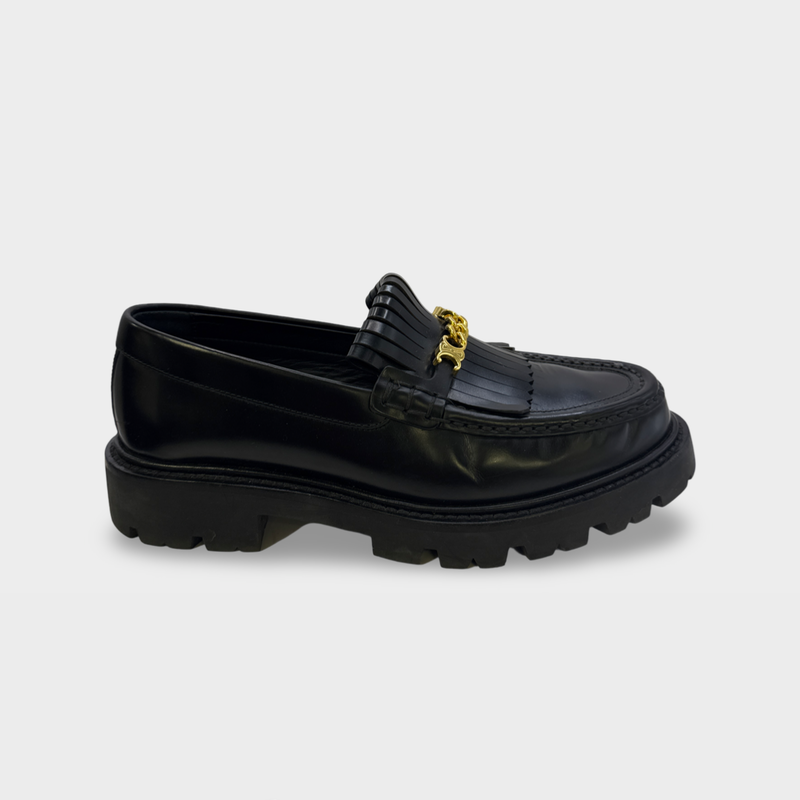 Celine Women's Black leather Loafers