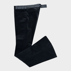 GUCCI women's black velvet low-waisted flared trousers