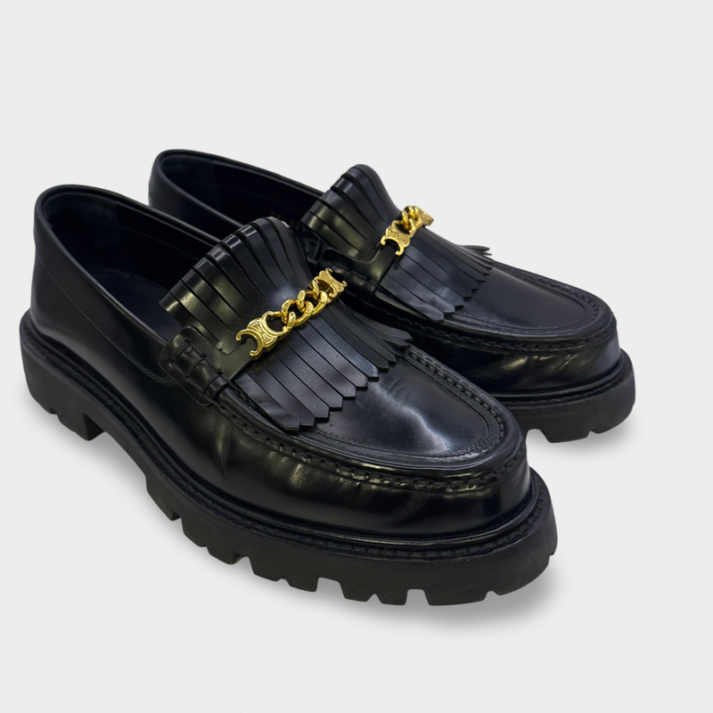 Celine Women's Black leather Loafers