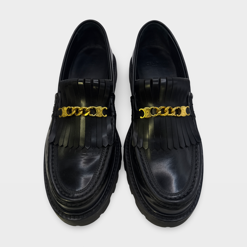 Celine Women's Black leather Loafers