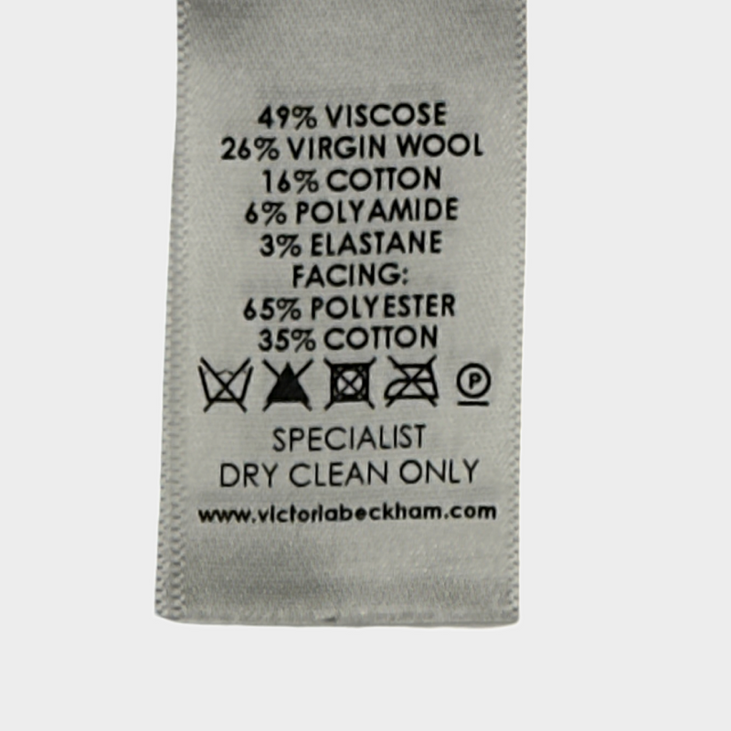 Victoria Beckham black and grey viscose blend mid-length panelled dress