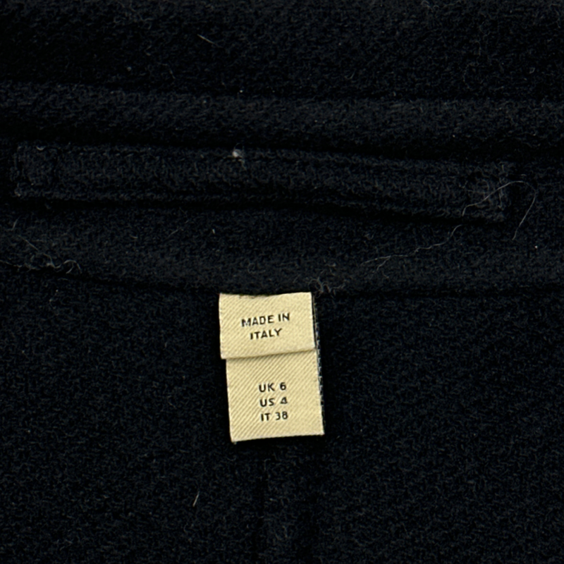 BURBERRY women's black cashmere double-breasted wool coat