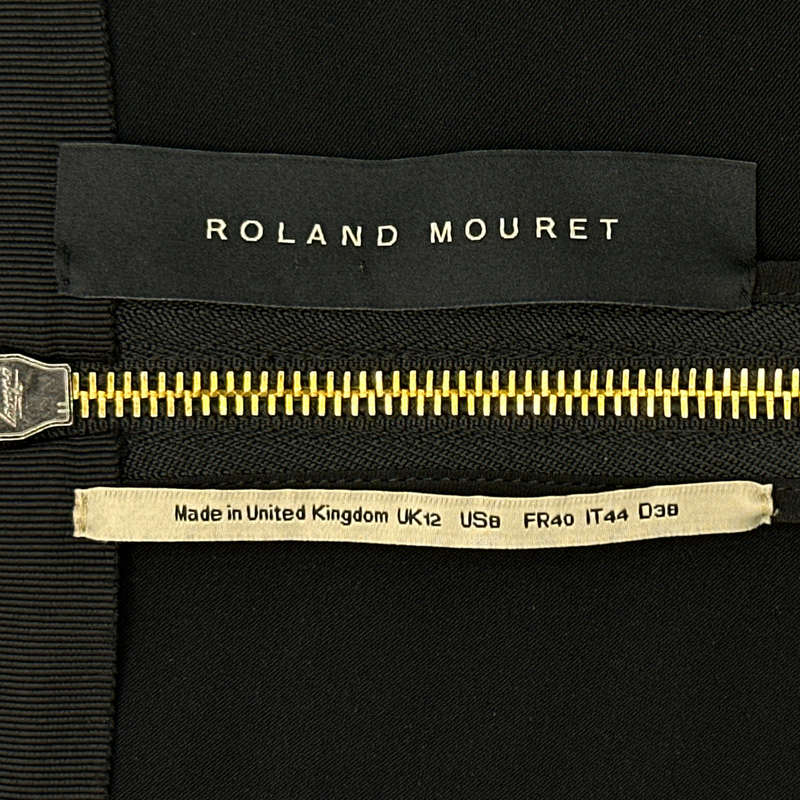 Roland Mouret black and white striped cotton/polyester skirt