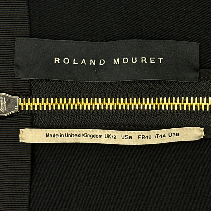 Roland Mouret black and white striped cotton/polyester skirt