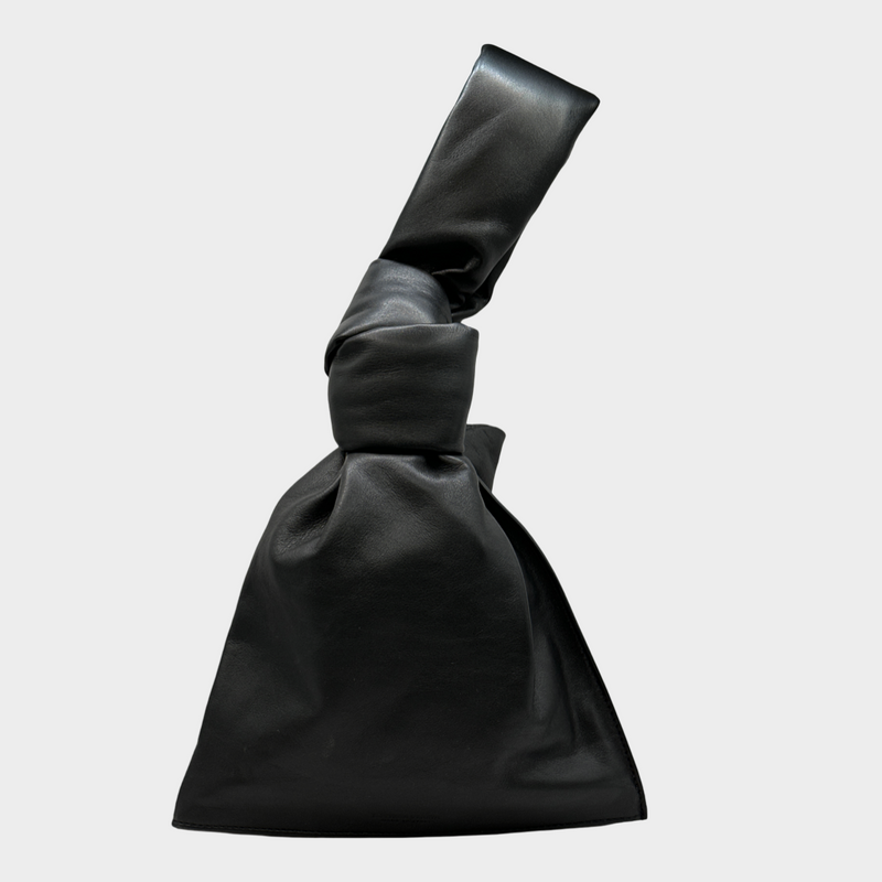 Bottega Veneta women's black soft leather knot mini bag