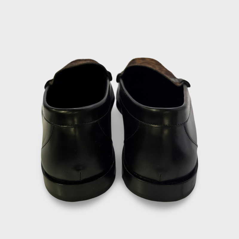 Jimmy Choo Men's Brown and Black pony hair leather Loafers