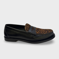 Jimmy Choo Men's Brown and Black pony hair leather Loafers