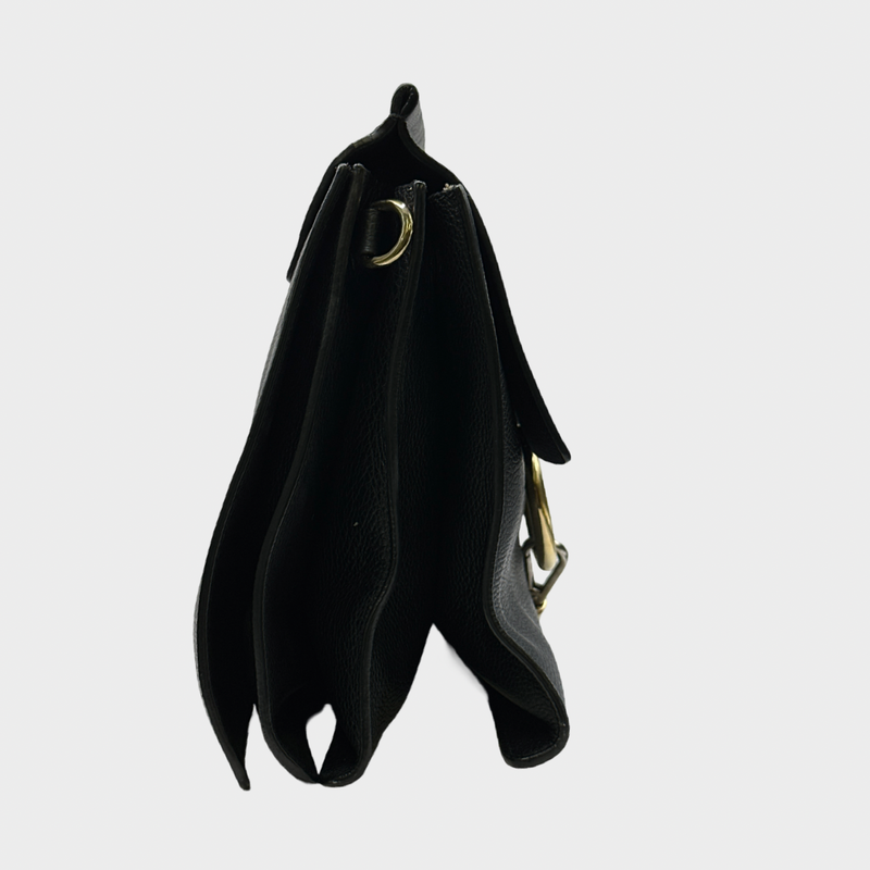 CHLOÉ black grained leather and suede FAYE handbag