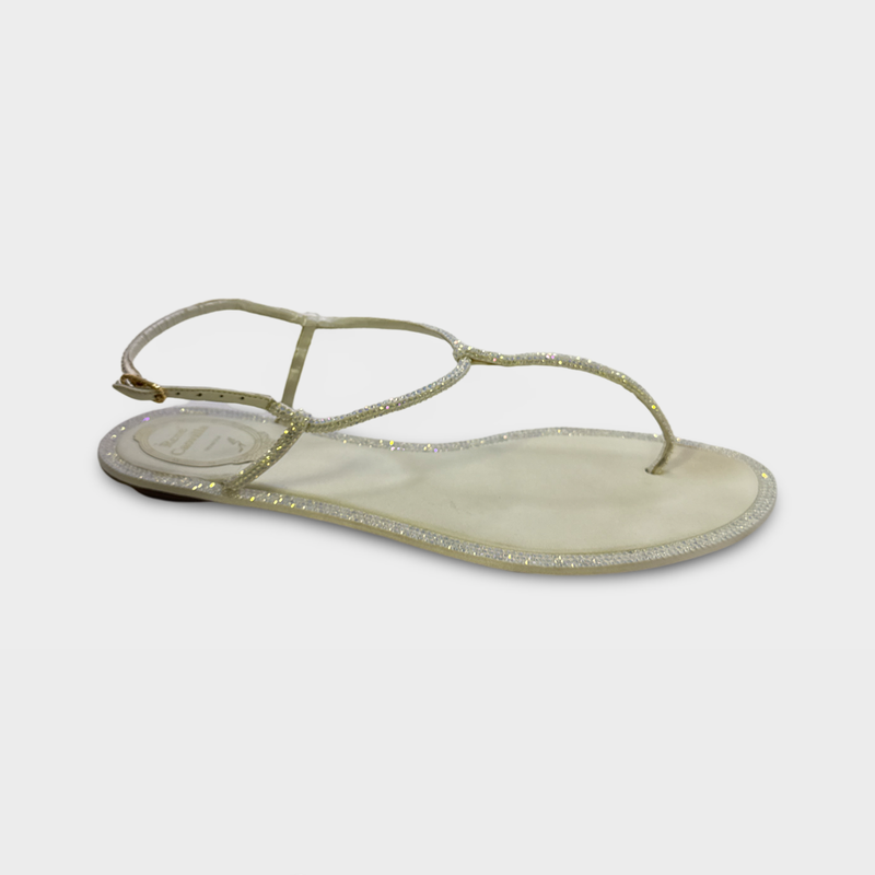 Rene Caovilla Women's Silver rhinestone Sandals