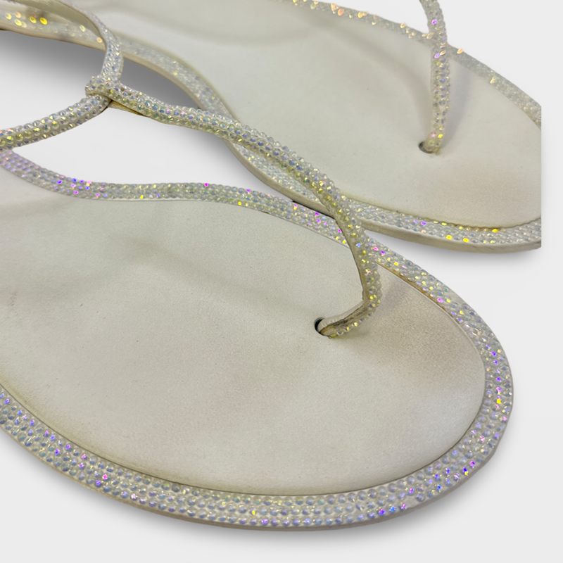 Rene Caovilla Women's Silver rhinestone Sandals