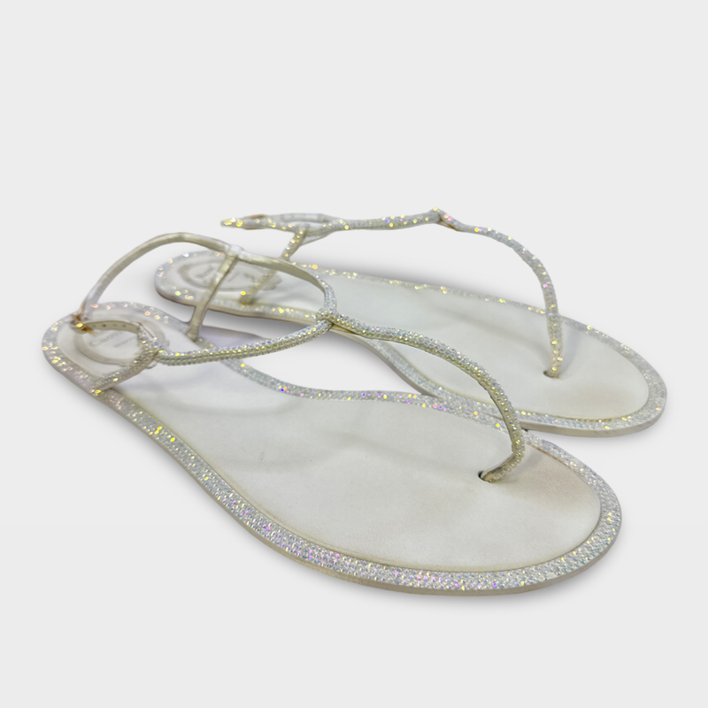 Rene Caovilla Women's Silver rhinestone Sandals
