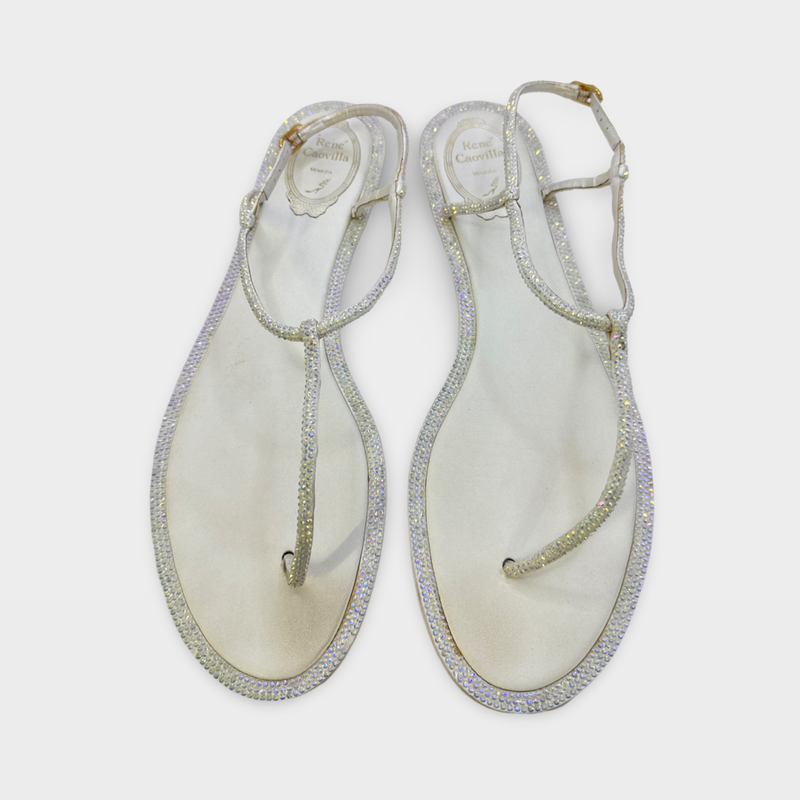 Rene Caovilla Women's Silver rhinestone Sandals