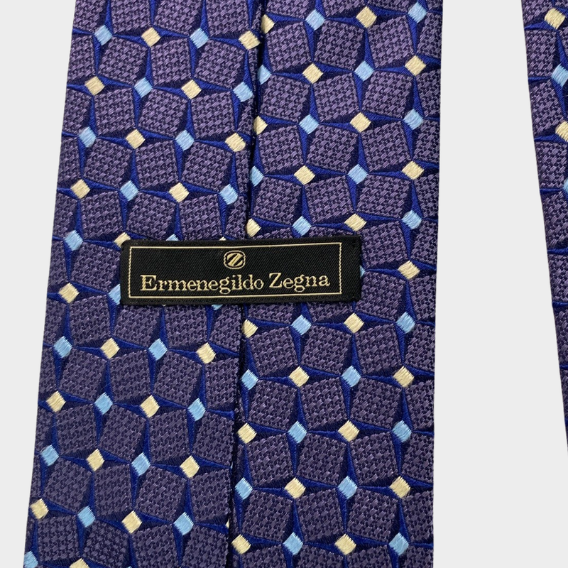 Ermenegildo Zegna men's blue silk tie