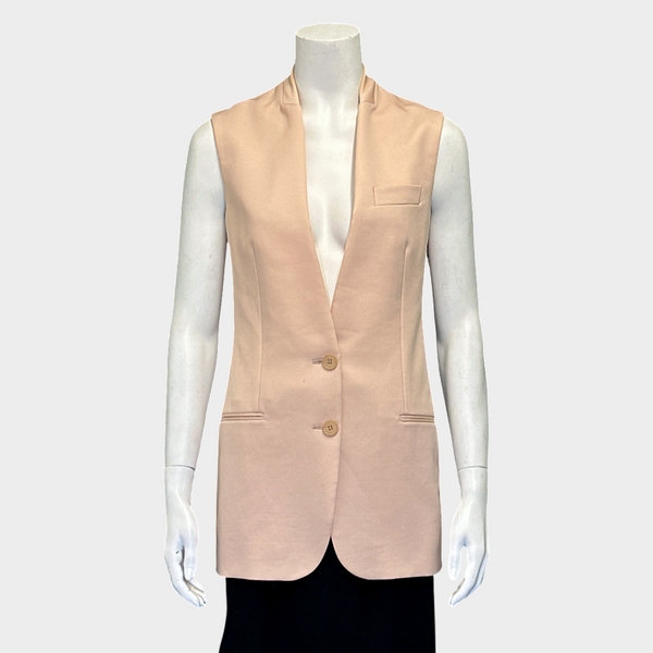 STELLA MCCARTNEY women's pink blush wool long tailored vest