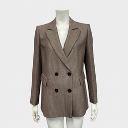 Giorgio Armani women's red & brown wool double breasted blazer