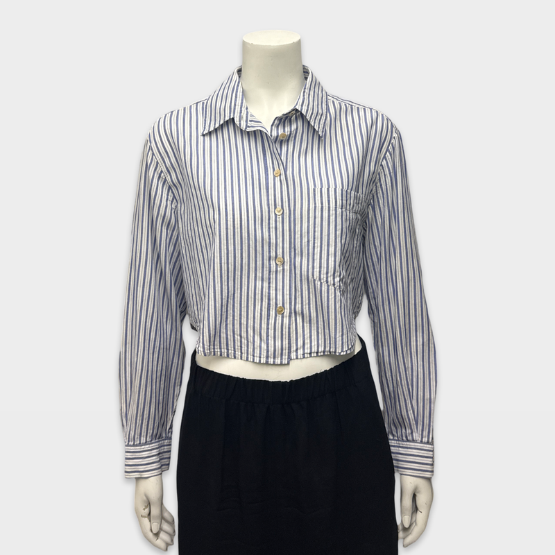 Isabel Marant Etoile Women's Blue and White Striped cotton Shirt