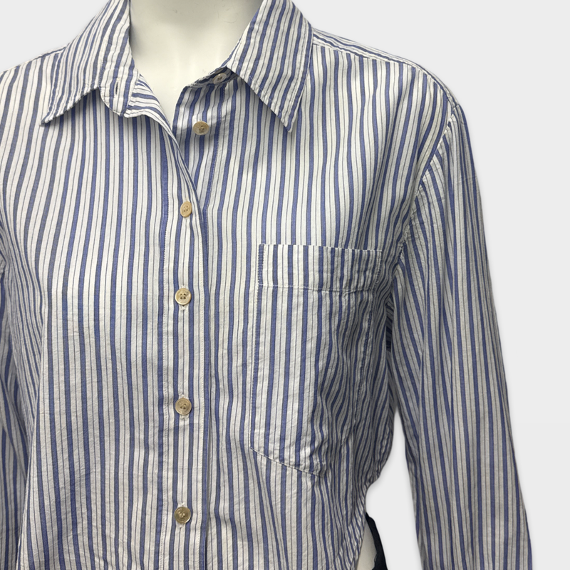 Isabel Marant Etoile Women's Blue and White Striped cotton Shirt