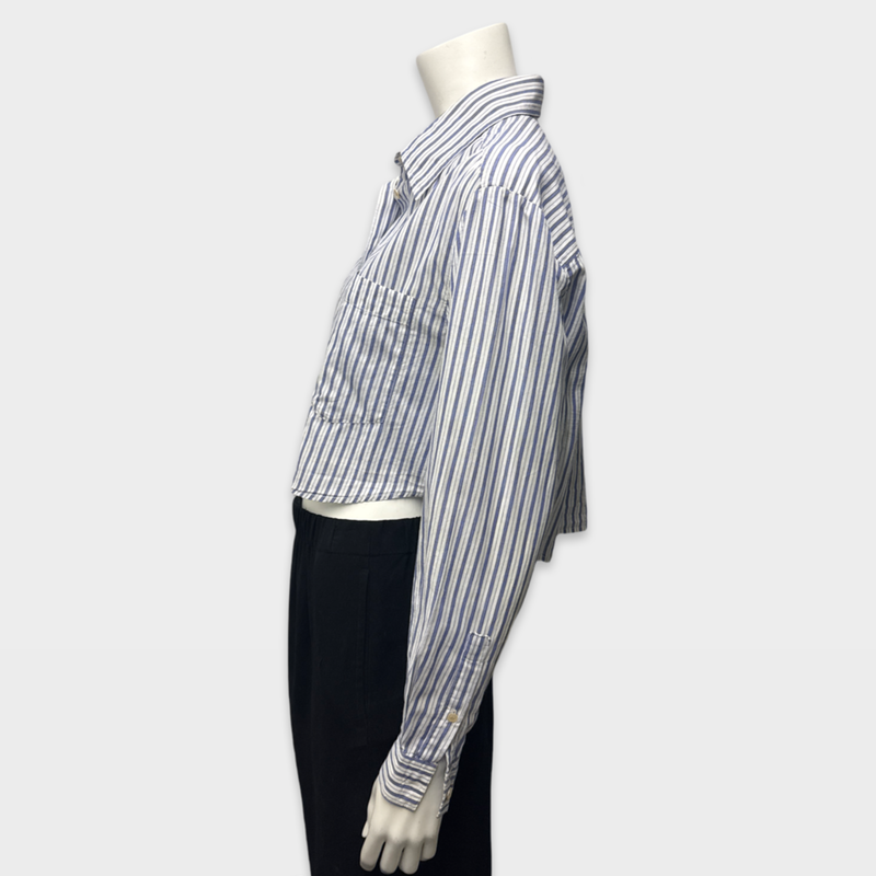 Isabel Marant Etoile Women's Blue and White Striped cotton Shirt