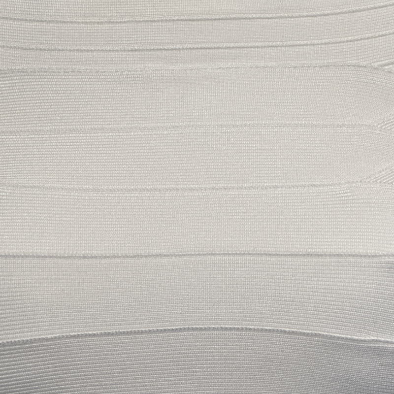 Herve Leger white panelled bandage open-shoulder zipped top