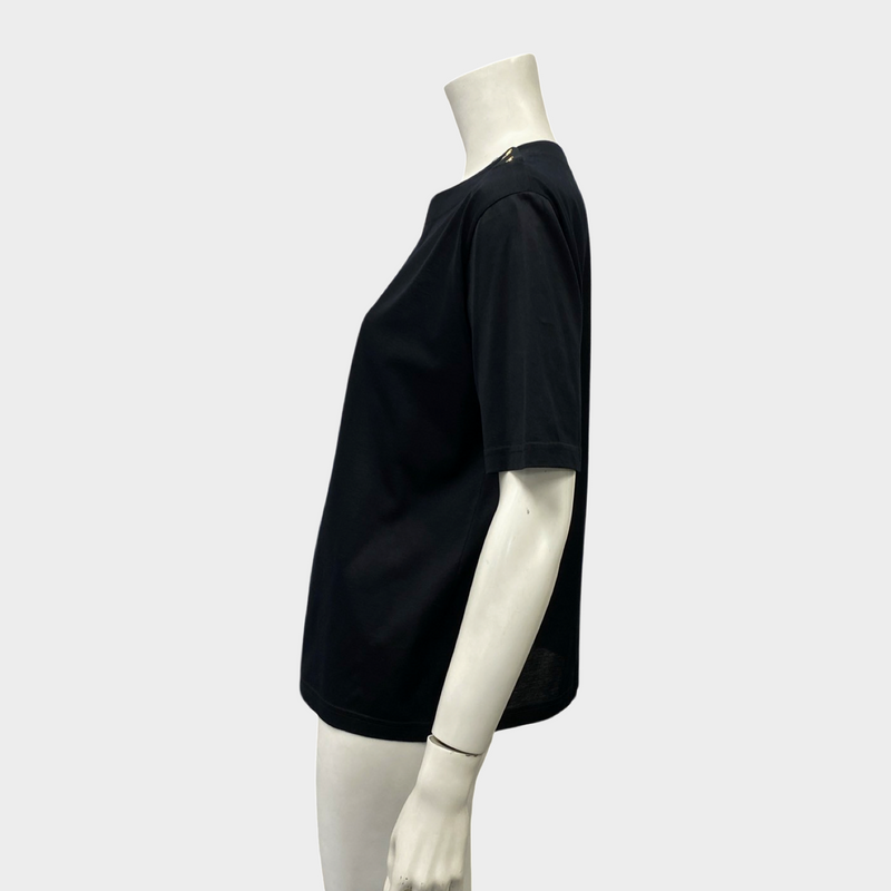 Yves Saint Laurent women's black top with gold buttons