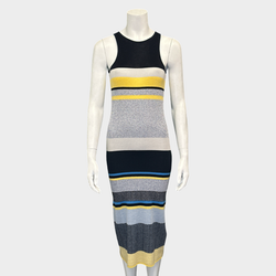 Victoria by Victoria Beckham multicoloured striped ribbed woolen sleeveless dress