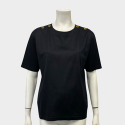 Yves Saint Laurent women's black top with gold buttons