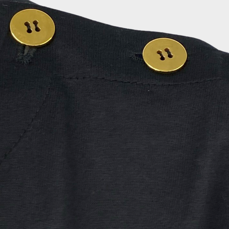 Yves Saint Laurent women's black top with gold buttons