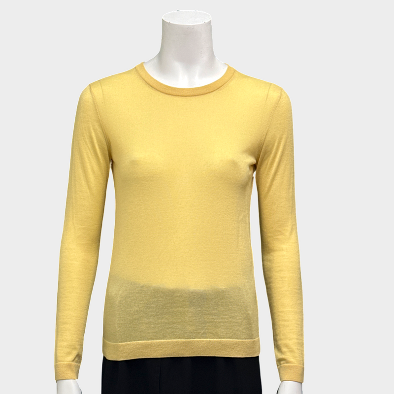 Ralph Lauren women's yellow cashmere knitted jumper