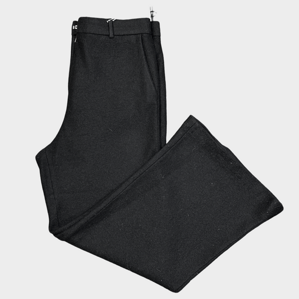 JOSEPH women's black wool/cashmere wide-leg trousers
