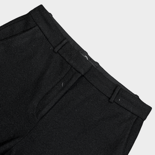 JOSEPH women's black wool/cashmere wide-leg trousers