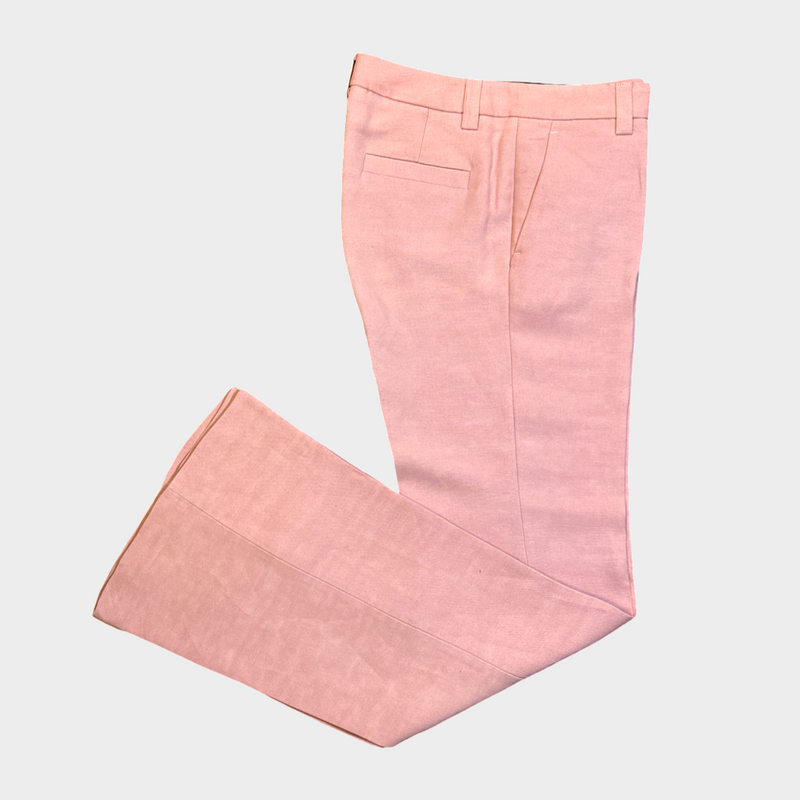 Emilio Pucci women's pink blush linen blend flared trousers