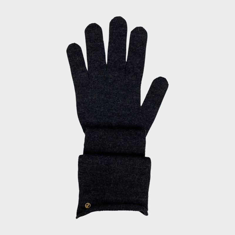 Giorgio Armani women's grey wool long gloves
