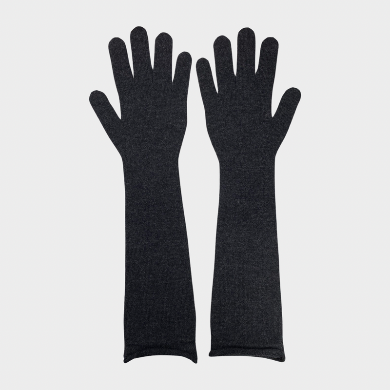 Giorgio Armani women's grey wool long gloves