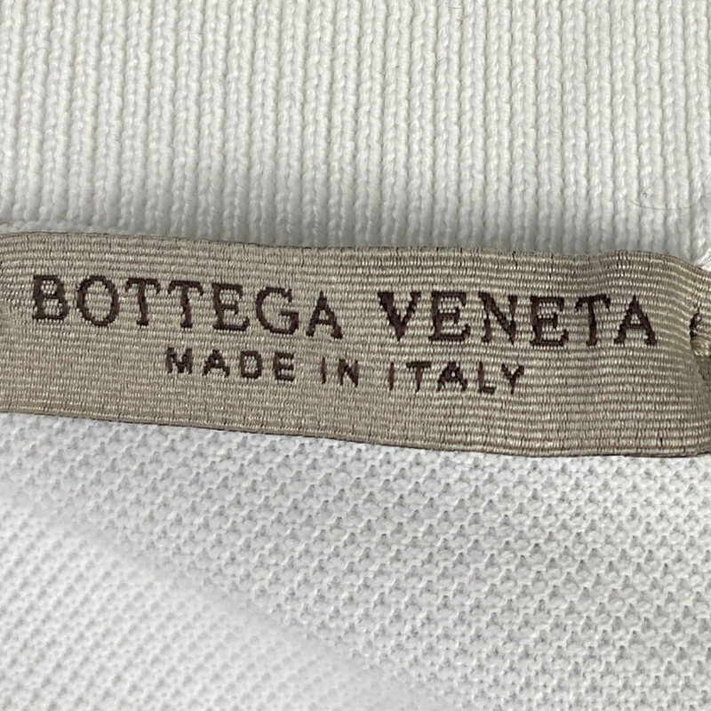 Bottega Veneta men's white cotton polo shirt