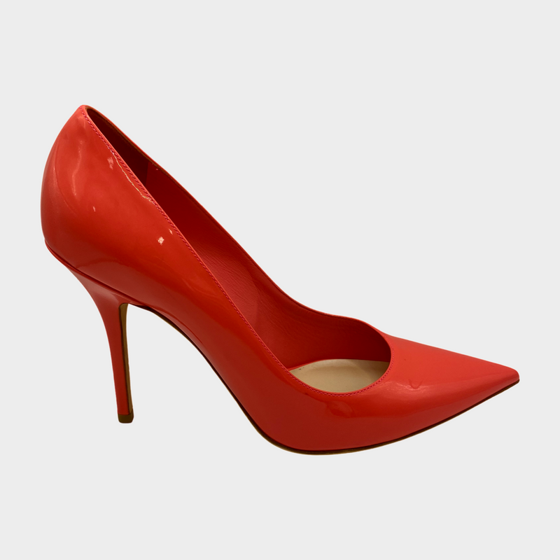 Dior  coral pink patent leather pumps