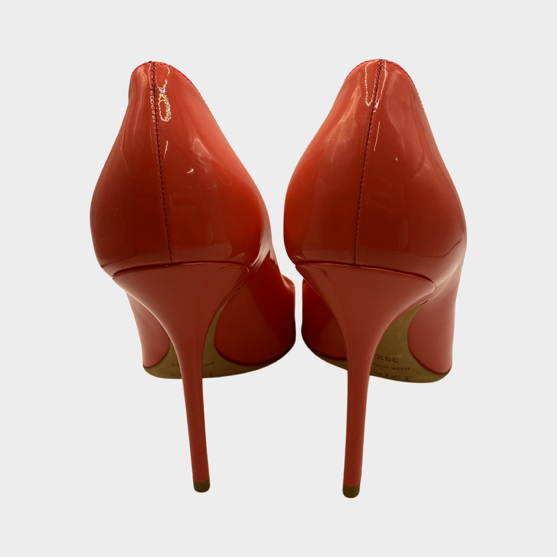 Dior  coral pink patent leather pumps