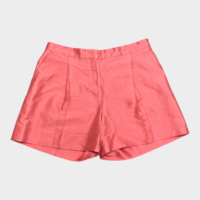 Valentino women's candy pink silk blend shorts