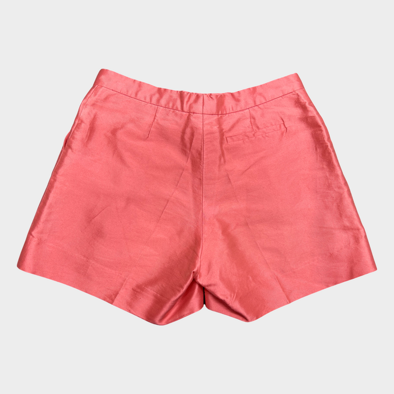 Valentino women's candy pink silk blend shorts