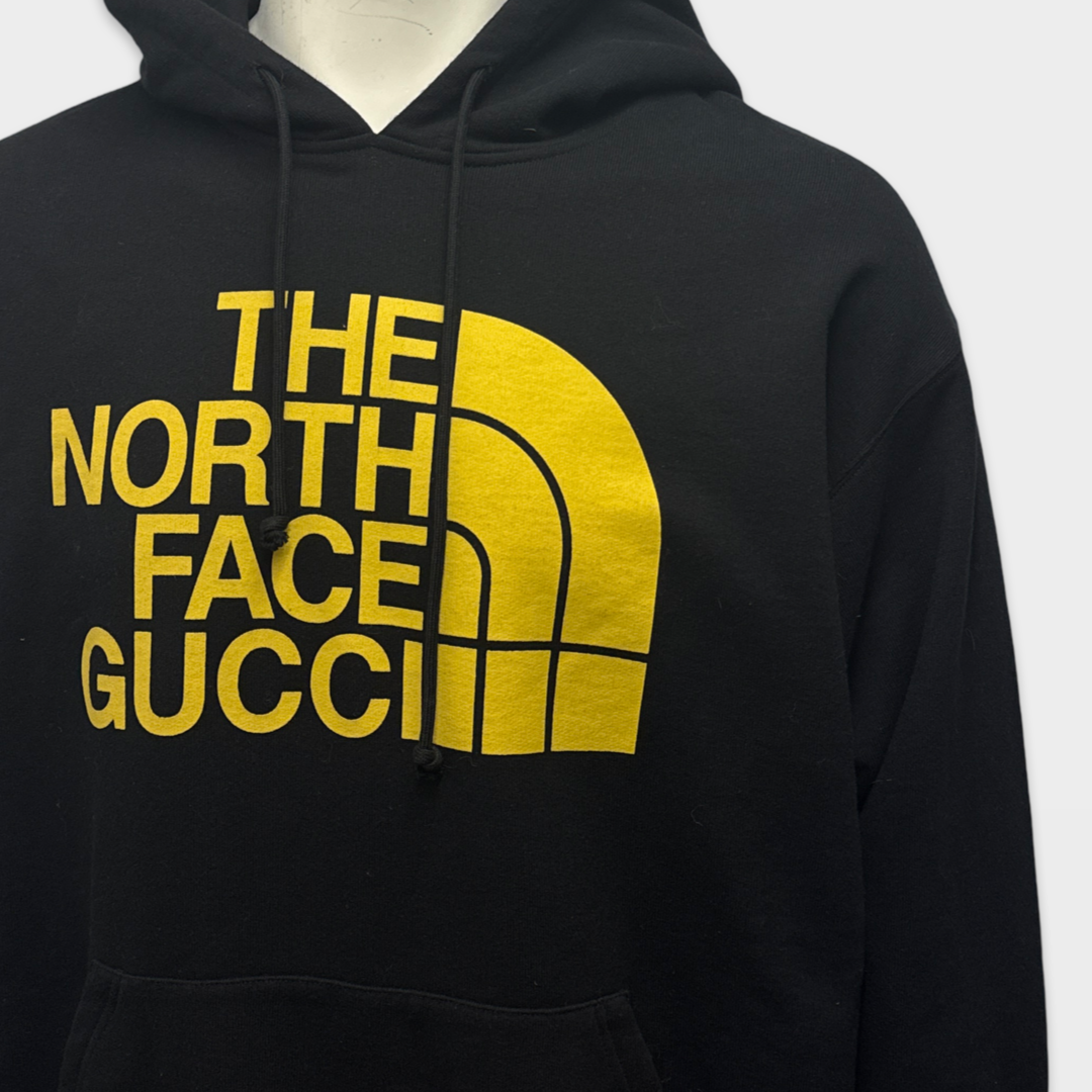 Gucci x The North Face Men's Black and yellow logo Hoodie Gucci x The North Face Men's Black and yellow logo Hoodie