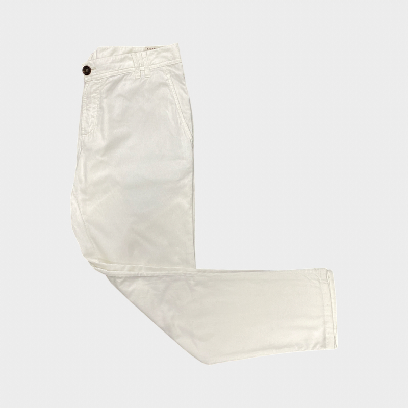 Brunello Cucinelli men's white corduroy trousers