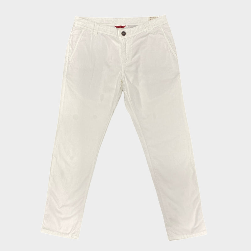 Brunello Cucinelli men's white corduroy trousers