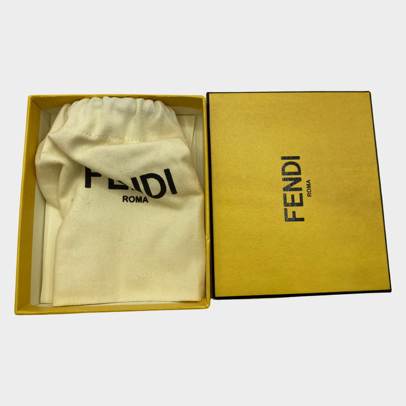 Fendi women's beaded mini bag charm necklace on long gold chain