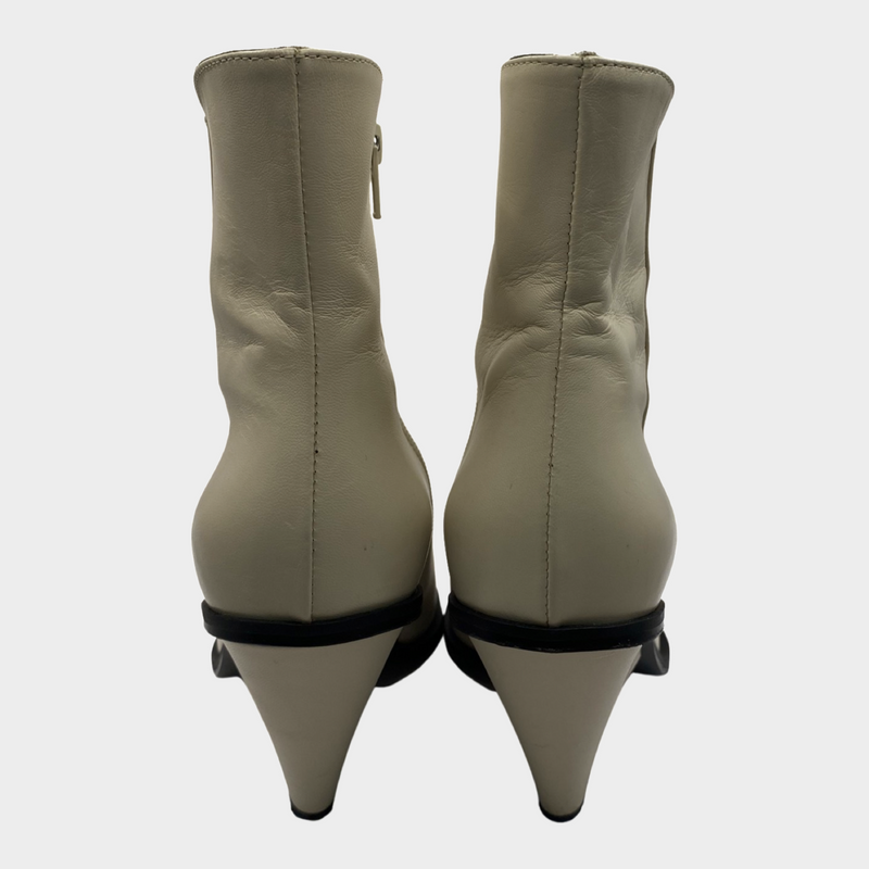 Giampaolo Viozzi white leather ankle boots