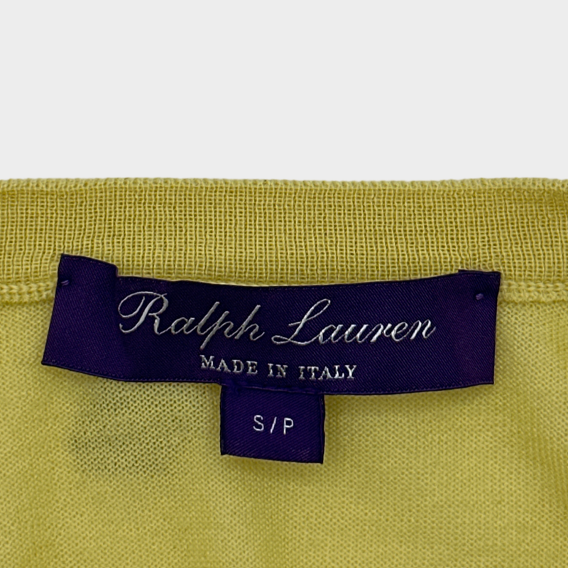 Ralph Lauren women's yellow cashmere knitted jumper