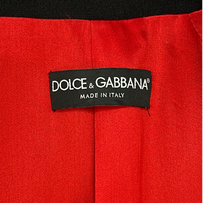 Dolce&Gabbana women's black and red wool/silk buttoned evening coat