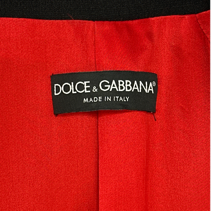 Dolce&Gabbana women's black and red wool/silk buttoned evening coat