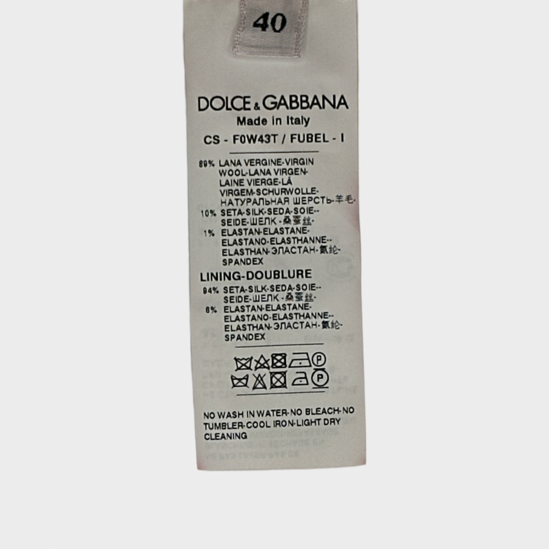 Dolce&Gabbana women's black and red wool/silk buttoned evening coat