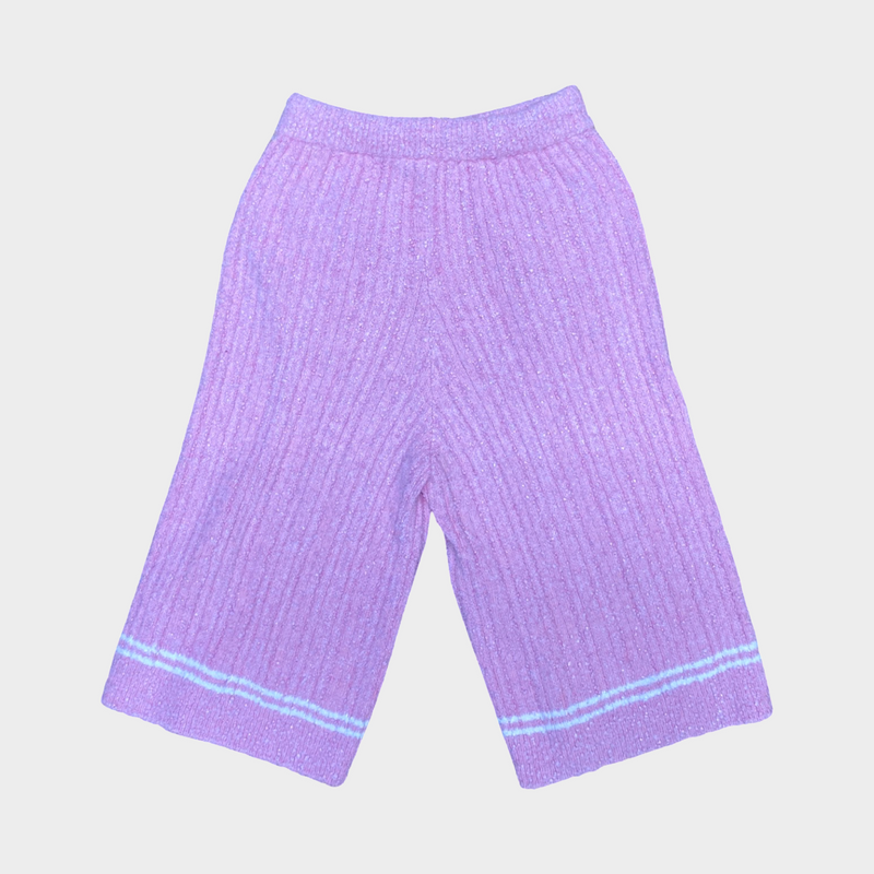 Chanel 2022 women's baby pink knitted long shorts